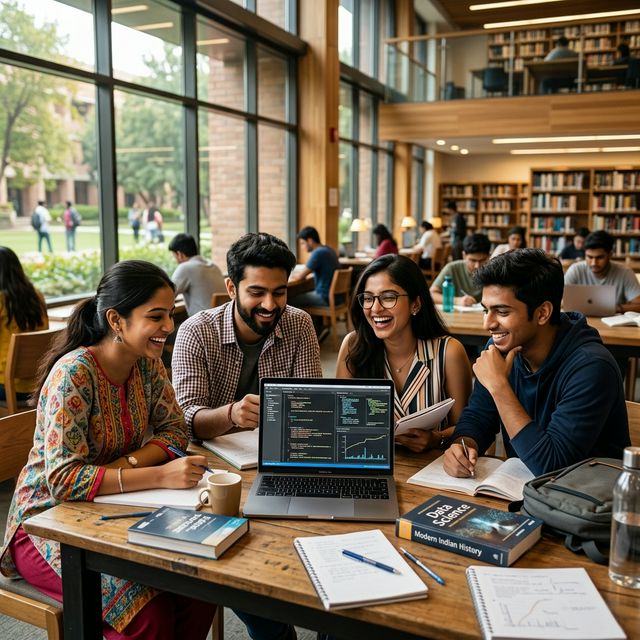Indian students studying